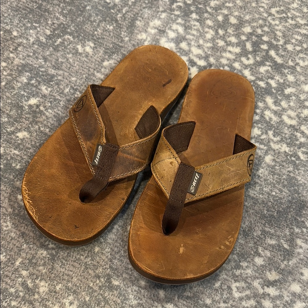 Reef Brown Leather men’s Flip-Flop Sandals Classic Design